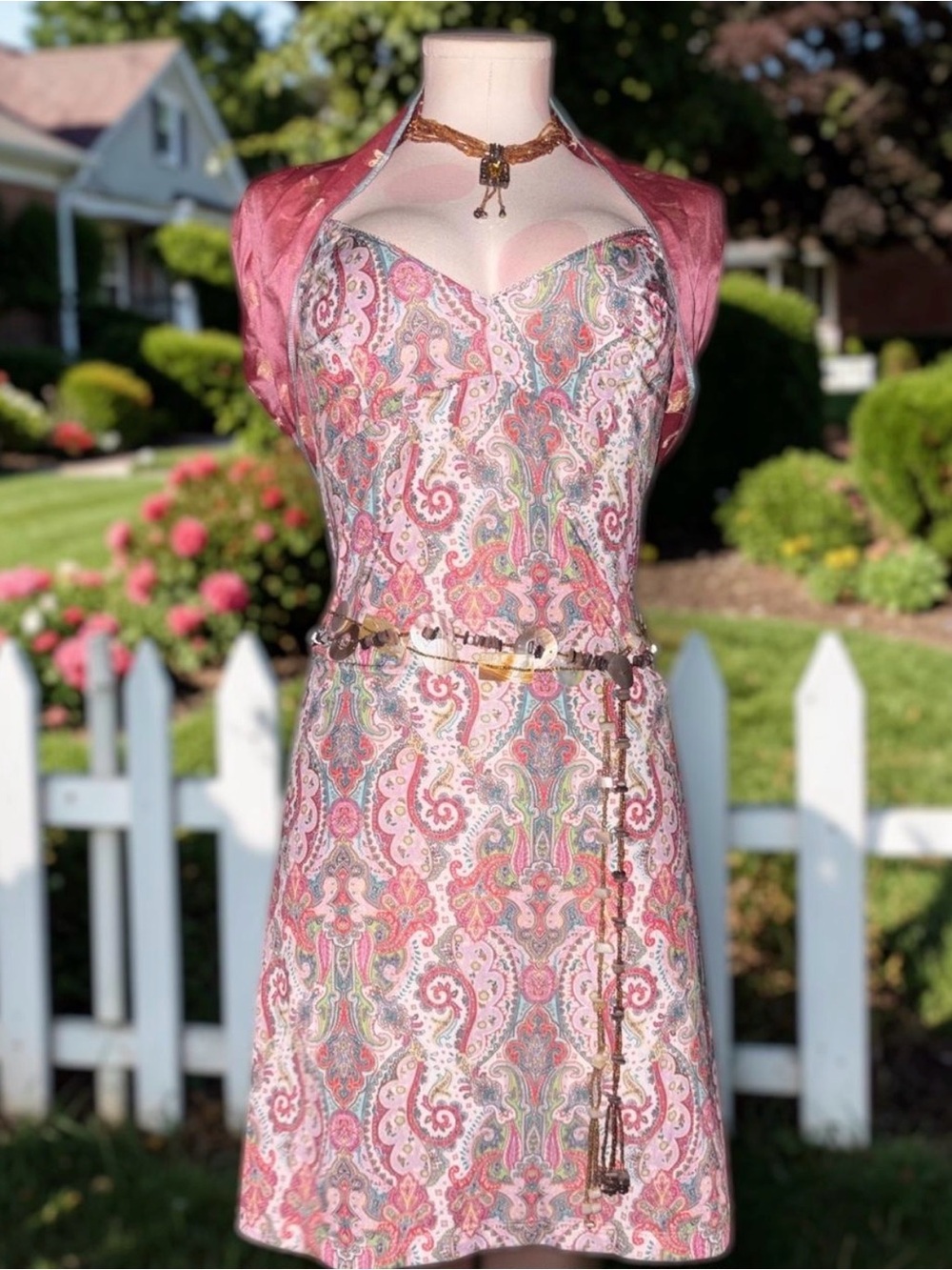 Zimmermann Pink Paisley Slip Dress